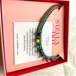 NIB Stella & Dot Rainbow Silver Friendship Bracelet